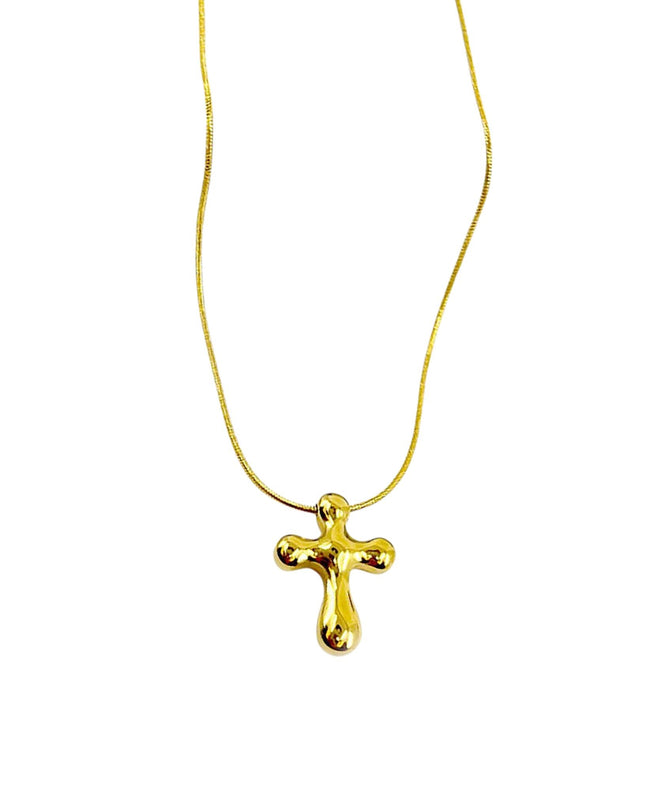 Bubble Cross Pendant Necklace