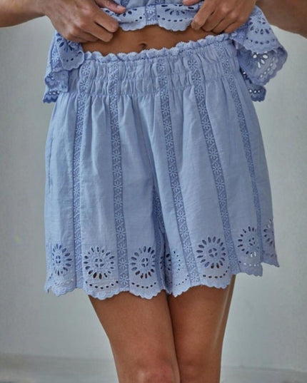 Ansley Elastic Waist Eyelet Shorts