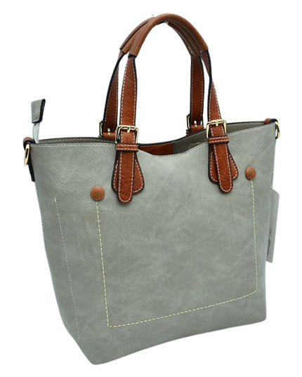 Brown Strap Front Pocket Handbag
