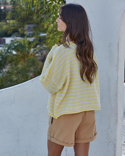 Ciela Striped Button Down Cardigan Sweater