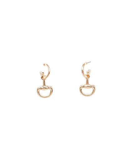 Metal Buckle Charm Small Hoop Earrings