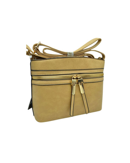 Front Double Zip Cross Body Bag