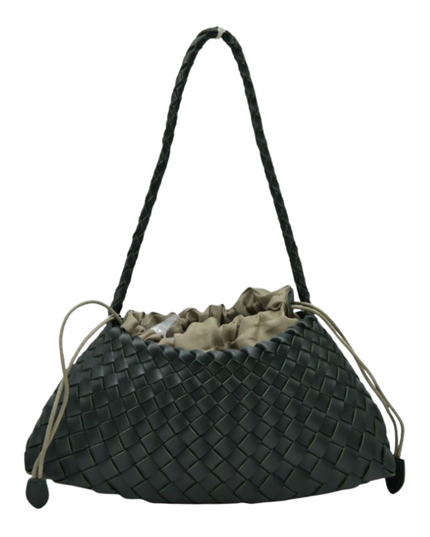 Woven Drawstring Shoulder Bag