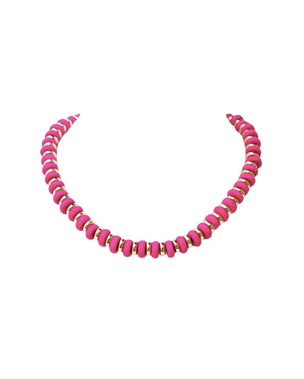 Candy Disc Bead Gold Metal Beaded Necklace