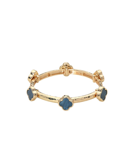 Spaced Clover Gold Stretchable Bracelet