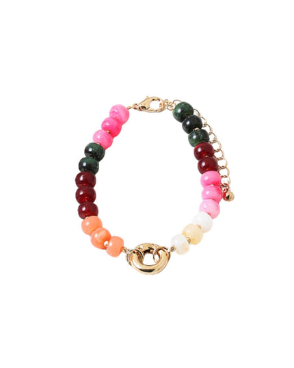 Center Ring Colorful Bead Gold Ball Beaded Bracelet