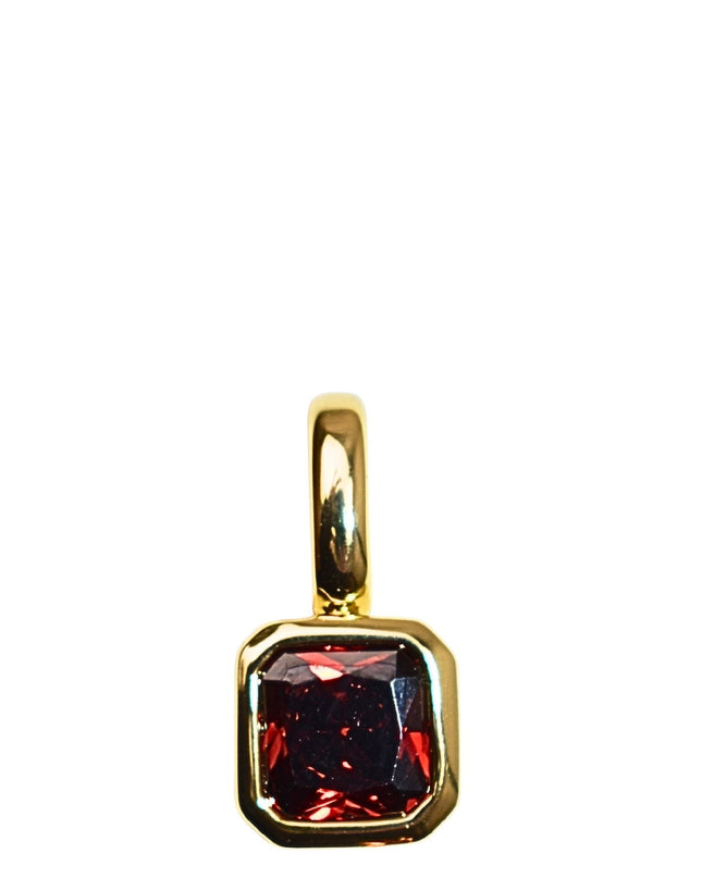 Brown Square Crystal Gold Charm