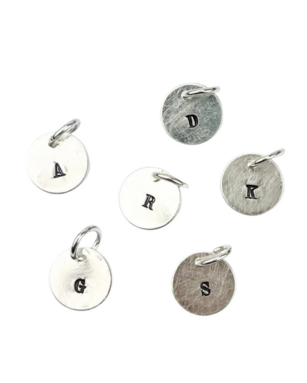 Sterling Silver Block Initial Disc