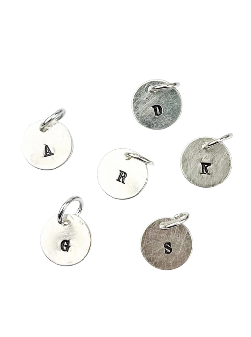 Sterling Silver Block Initial Disc