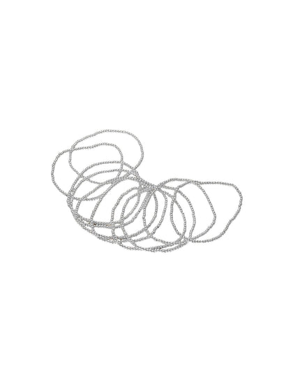 Metal Ball Bead Stretch 10 Bracelet Set