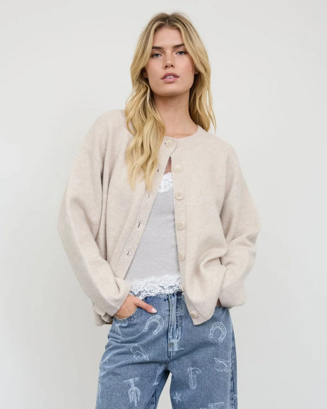 Heathered Button Down Cardigan Sweater
