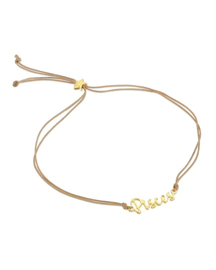 Zodiac Gold Scripted Adjustable Cord Bracelet