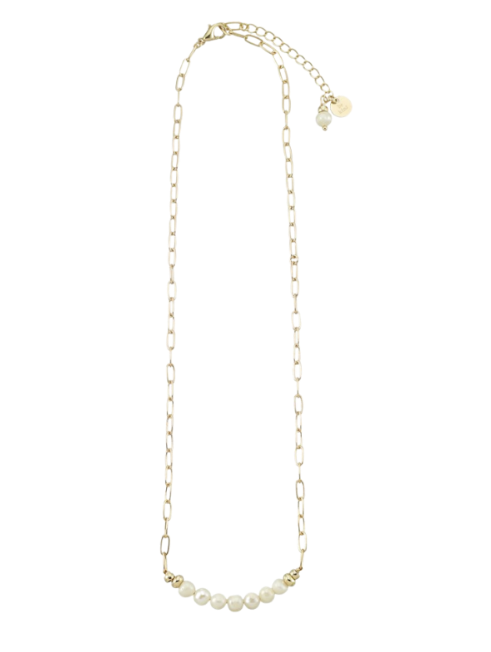 Pearl Paperclip Chain Necklace