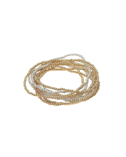 Metal Ball Bead Stretch 10 Bracelet Set