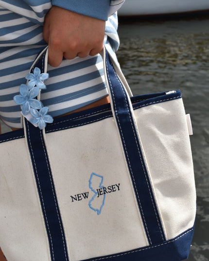 New Jersey Embroidered Boat Tote Bag