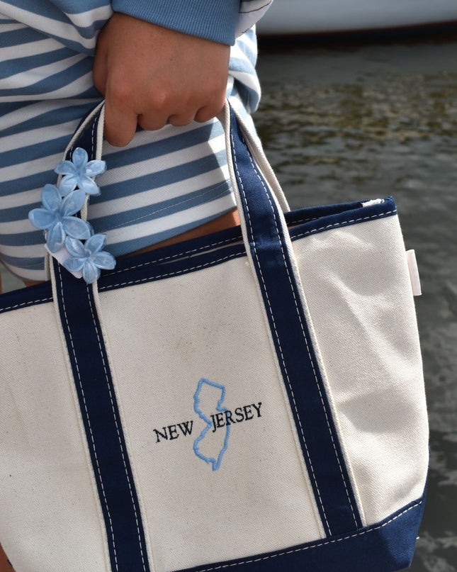 New Jersey Embroidered Boat Tote Bag