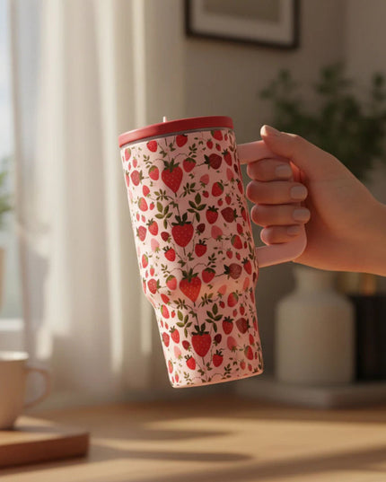 Strawberry Fields 20 oz Lifestyle Flip Straw Tumbler