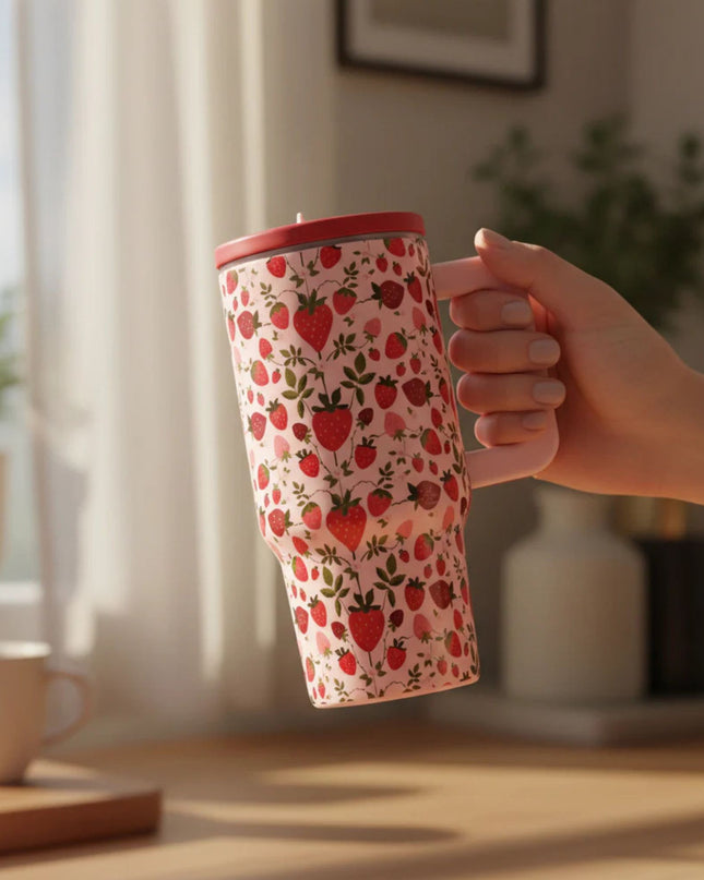 Strawberry Fields 20 oz Lifestyle Flip Straw Tumbler