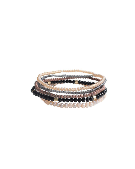 Seed Bead Faceted 5 Bracelet Set