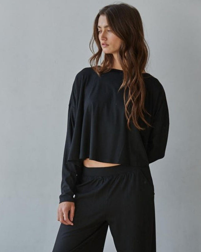 Daily Ease Round Neck Long Sleeve Top
