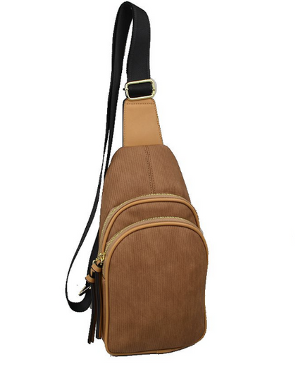 Ribbed Sling Crossbody Bag