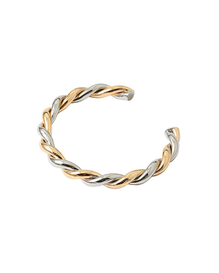 Two Tone Twisted Metal Cuff Bracelet