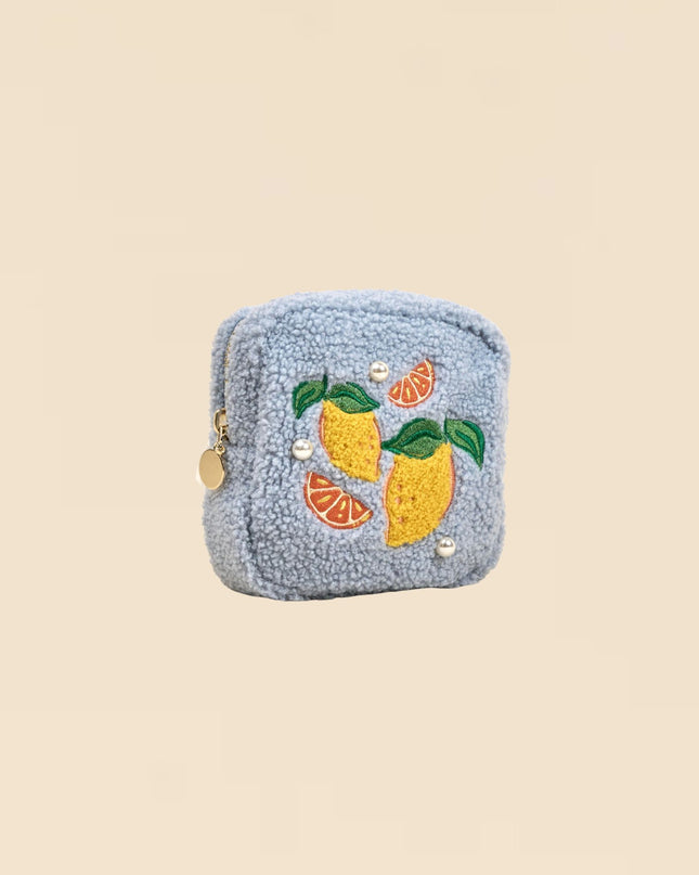 Citrus & Pearls Square Teddy Pouch