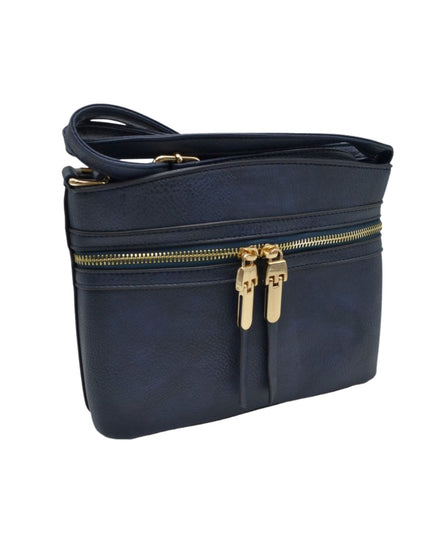 Front Double Zip Cross Body Bag