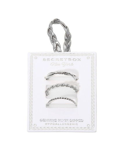 Textured Curved Thin 3 Ring Set