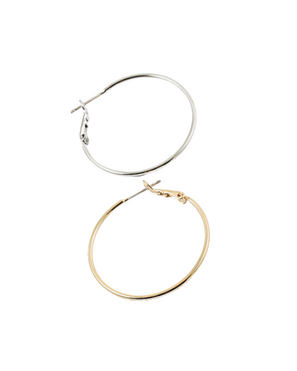 Hoop Earrings 1mm Thick Lever Back