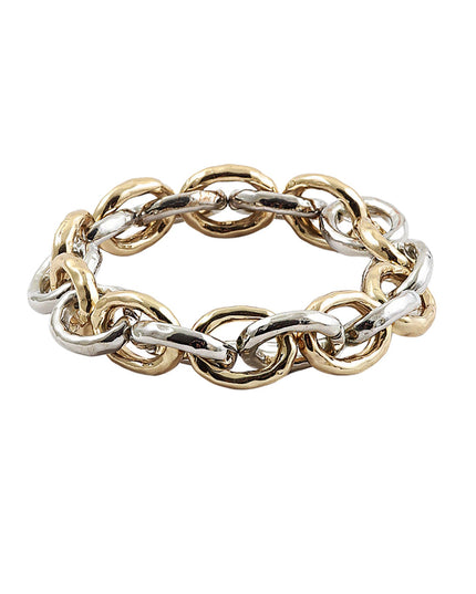 Chunky Oval Chain Link Stretch Bracelet