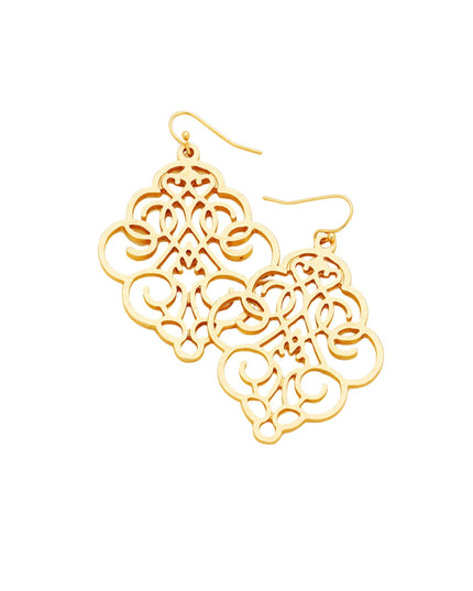 Floral Curlique Filigree Drop Earrings