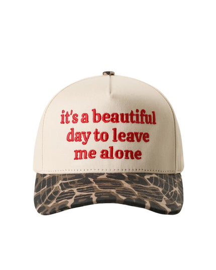 It's A Beautiful Day To Leave Me Alone Embroidered Two Tone Trucker Hat
