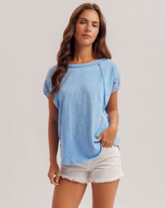 Crochet Lace Short Sleeve Top