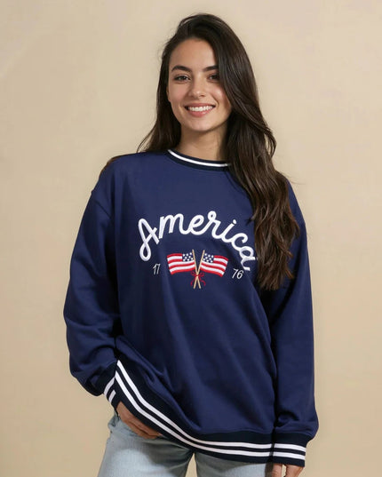 America Oversized Crew Sweatshirt