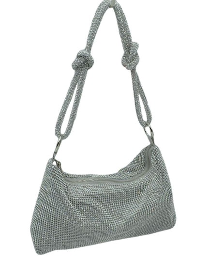 Knot Handle Sparkly Evening Shoulder Bag