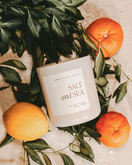 Salt & Sea 15oz White Jar Soy Candle