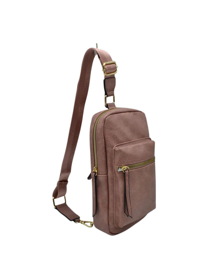 Single Strap Multi Zip Sling Bag