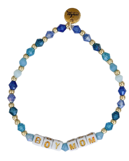 Boy Mom Blue Colorful Letter Block Bracelet
