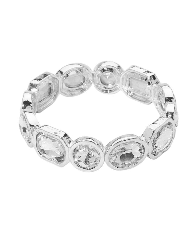 Circle Oval Hexagon Emerald Cut Stone Stretch Bracelet