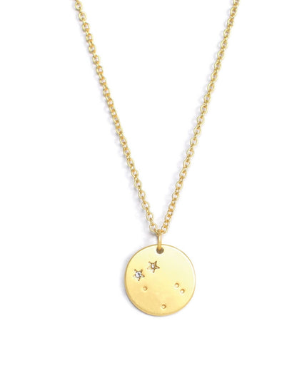 Zodiac Disc Gold Constellation Necklace