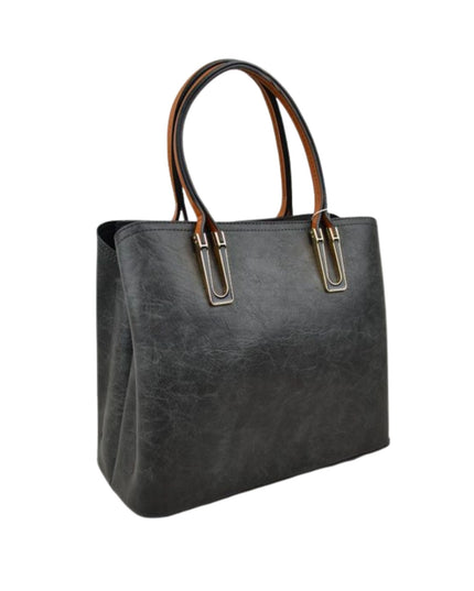 Chestnut Strap Shoulder Bag With Rustic Finish