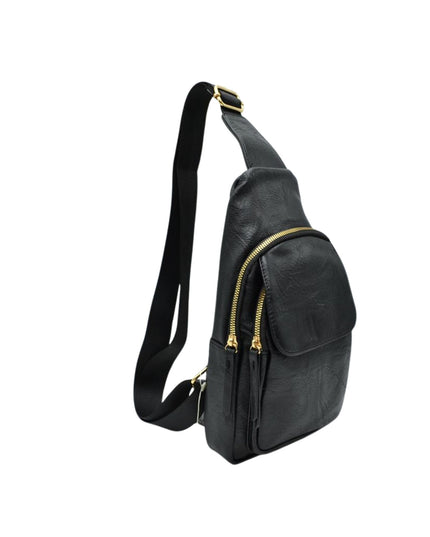 Double Zip Fold Over Front Sling Bag