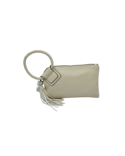 Braided Circle Handle Clutch Bag