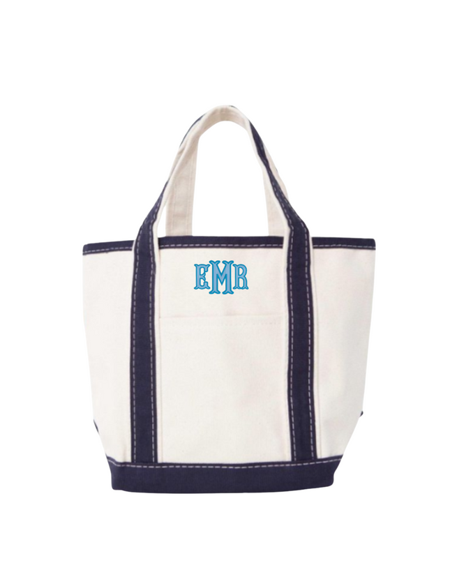 Monogram Small Tote Personalized Canvas Bag