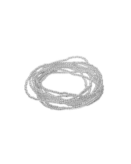 Metal Ball Bead Stretch 10 Bracelet Set