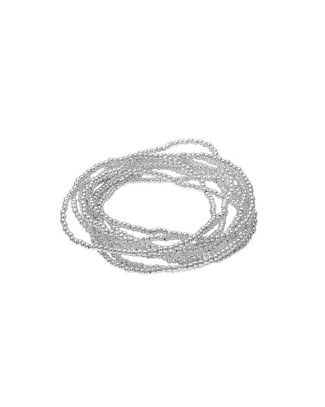 Metal Ball Bead Stretch 10 Bracelet Set