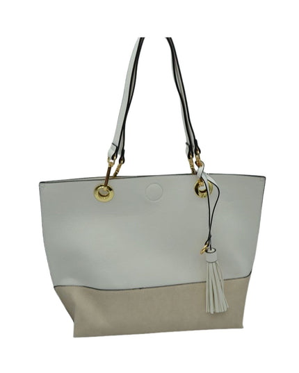 Gold Grommet Two Tone Tote Bag & Crossbody Bag