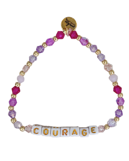 Courage Pink Colorful Letter Block Bracelet