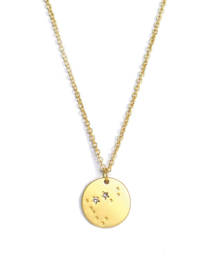 Zodiac Disc Gold Constellation Necklace